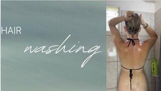 hair wash and drying
