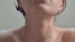 Showing my neck when i smoke taking long drags cough and swallow.