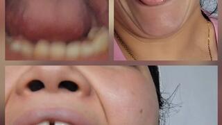 Three giant girls devour the gummy bear