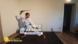 Samy white gi ju jitsu lesson foot domination