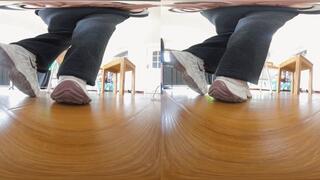 YIDE gets off work with smelly shoes socks and feet humiliating the dwarf 3DVR180