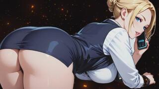 Secretary Sucks and Fucks Your Stress Away and Cucks Husband On the Phone