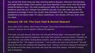 Jerk off January: slave Task Calendar 2026