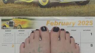 FEBRUARY 2025 CALENDAR CAR FOOT FETISH