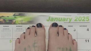 JANUARY 2025 CALENDAR CAR FOOT FETISH
