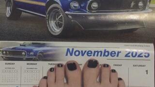 NOVEMBER 2025 CALENDAR CAR FOOT FETISH