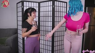 Sushii Xhyvette and Fuuka Doll Aren't Pee Shy! Girl Girl Pants Wetting Candid First Time Peeing Together