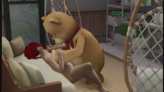 Sim masturbation with a teddy bear