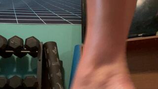 Oiled Up Standing Barefoot Shake and Flex