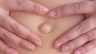 Horny playing with my belly button with dirty talk