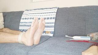 Charlee Tickles Big Mike's Feet