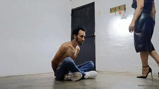 Dominatrix dominates man and makes him swallow all her feet (2)