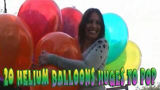 20 helium balloons hugh to pop