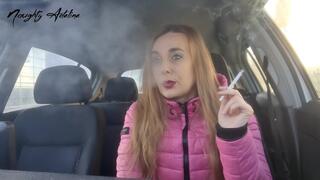 Smoking in my car to make it really smoky