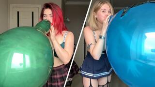 Inflation Fetish with Sabina & Chloe and Explosive Blow2Pops