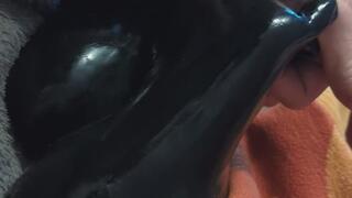 Tickling in latex toe socks and lots of oil