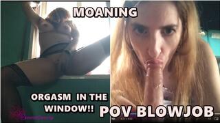 I cum next to the window