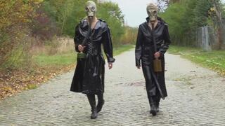 gas mask and leather coat outdoor - mp4 1080p