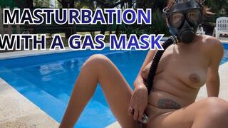 Masturbation with a gas mask