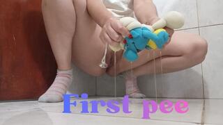 Urinated with the first pee of the day