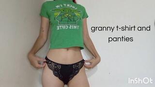 granny t-shirt and panties