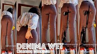 Soaking my tight Lee jeans while cleaning windows