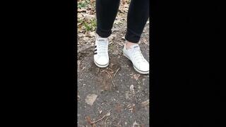 Girlfriend crushing with her Sneakers