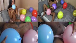 Ebony Babe Balloon fetish! w m v