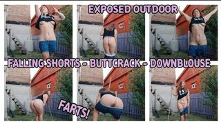 BUTTCRACK - DOWNBLOUSE - FARTS - EXPOSED OUTDOOR