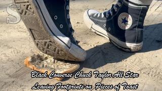 Converse Black Chuck Taylor All Star Leaving Footprints on Pieces of Toast (Spitting Included)