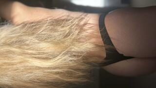 Watch me get wet - my hair, my body covered in water ready for the soap to slowly make its way down my body. Then watch me drop and moisturise my body.