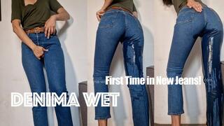 Wetting my new Levis501 on purpose wearing leather belt