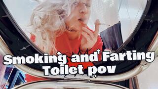 Smoking and farting TOILET POV