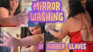 Purple Rubber Gloves & Satin Nightgown - Goddess Malory Knox's Spit-Soaked Mirror Clean-Up