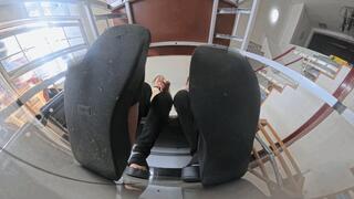 8K VR360 GAOYU SUFEI Black thick-soled sandals humiliation