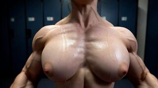 Gym Locker Room Pump Muscle Growth with Muscle Worship Fantasy Video
