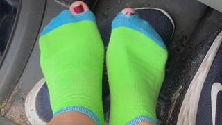 Wearing my holey socks to work today