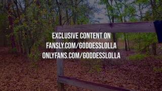 Watch me fuck myself in the woods