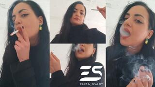 Smoking outdoors and empty pack littering