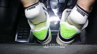 Driving with loose Nike Air Max - Part1of3 - Socks