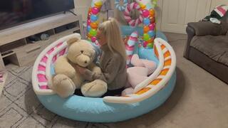 Teddy and pool crushed and destroyed