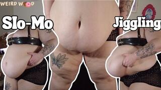 Slow Motion BBW Jiggling - Up Close Belly Play & Fat Teasing WMV