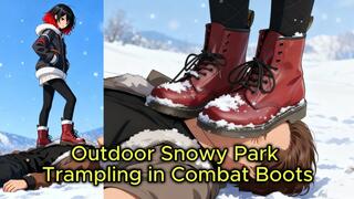 Snow Trample Domination - Nataly Crushes Your Face Under Dirty Combat Boots