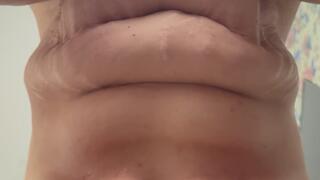 underneath me hanging tummy slow motion jiggle big nipples