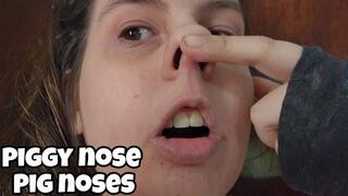 Piggy Nose & Oinking – Chubby Girl Acts Like a Real Pig (nose fetish)