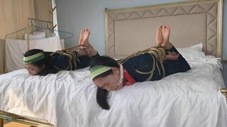 Customer customization: Two female cowboys' super tight binding to plug the mouth (Chinese Model)