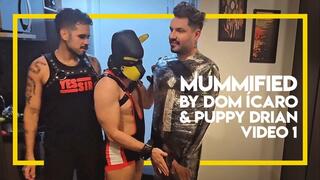 Dom Ícaro & Puppy Drian mummified me - Video 1 (1080p) Gay Bondage - Gay Domination - Mummification - Tape Bondage - Puppy Play - BDSM