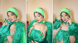 Nails, makeup and outfit by Christmas vandalism video