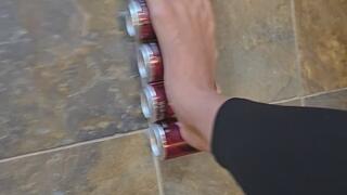 How many cans is the length of my foot?