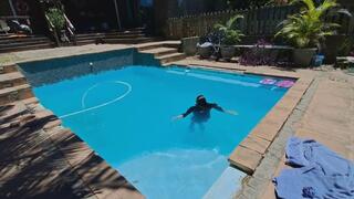 Silky wet look pool play